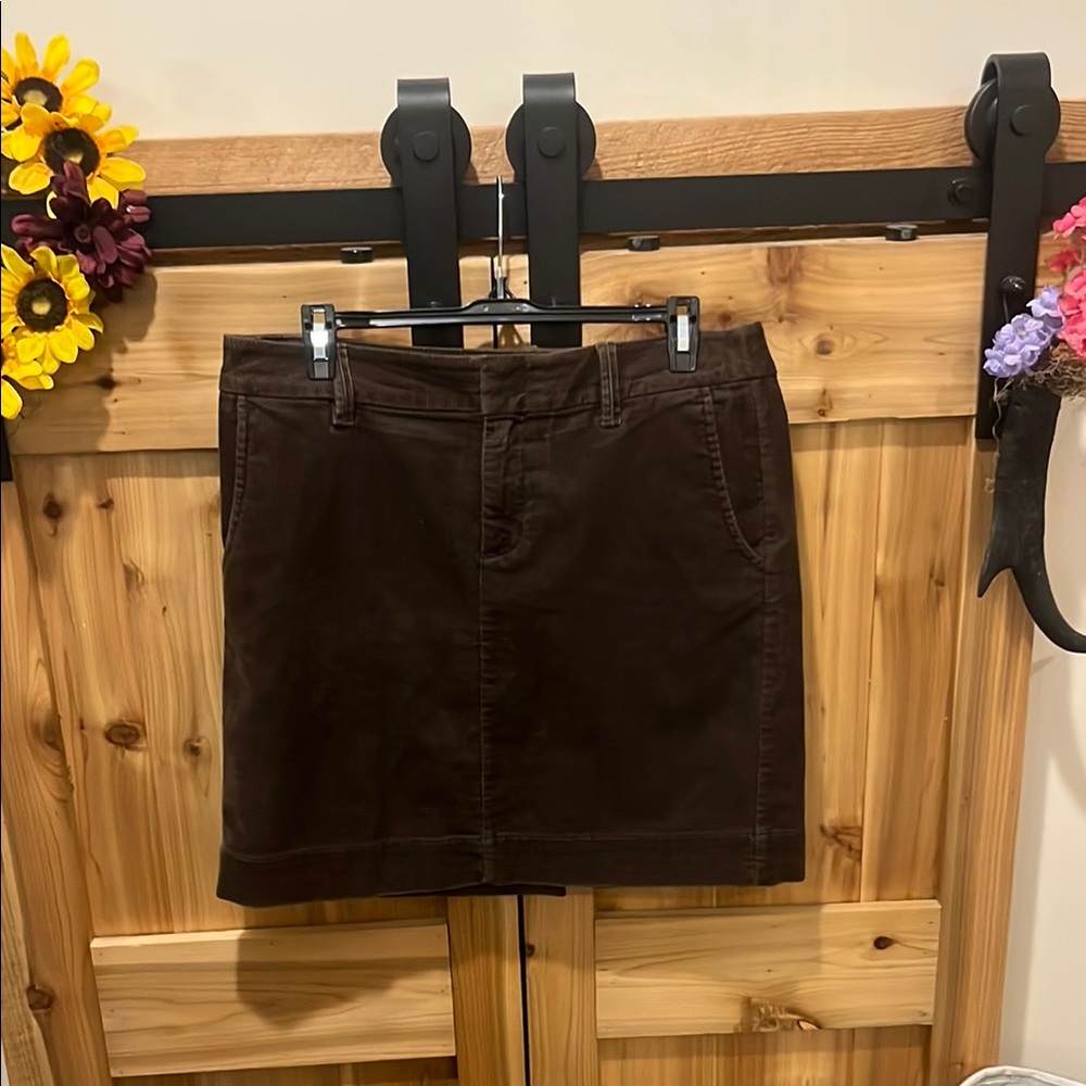 Eddie Bauer Rich Chocolate Corduroy Mini Skirt